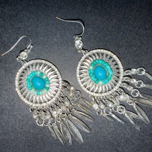 Silver and Turquoise Dangle Earrings